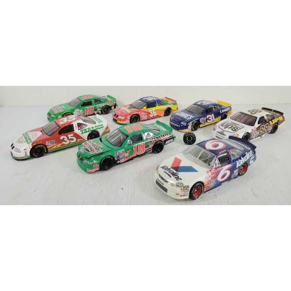 LOT OF 7 - RV-MM INC DIECAST & PLASTIC MODELS - INCL ERNIE IVAN #36 SKITTLES PONTIAC, ETC