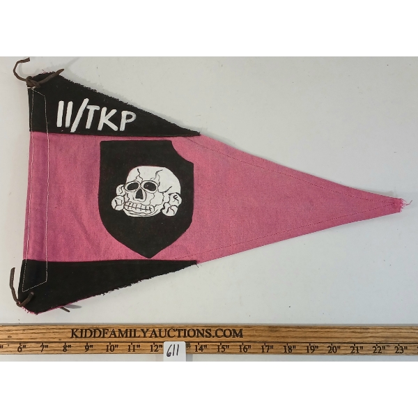 WWII GERMAN TOTENKOPF SS TANK PENNANT