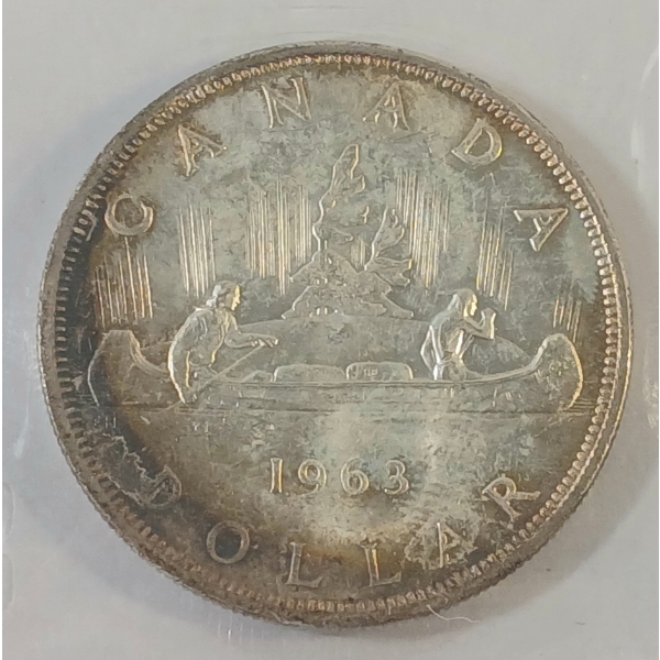 1963 CDN SILVER DOLLAR - CCCS GRADED