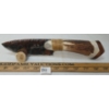Image 2 : OBSIDIAN KNIFE W/ ANTLER HANDLE & STAND