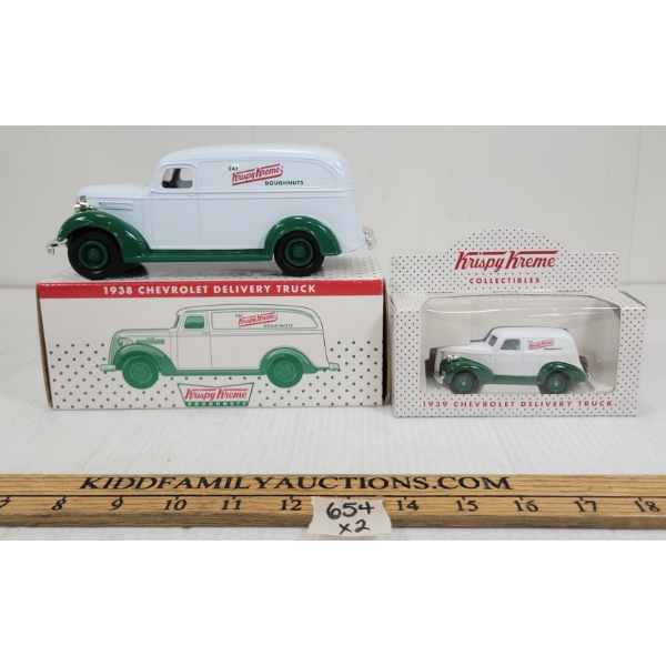 LOT OF 2 - KRISPY KREME DIECAST 1938 & '39 DELIVERY TRUCKS MODELS