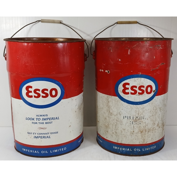 LOT OF 2 - ESSO 5 GAL FUEL CANS 