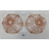 Image 5 : LOT OF 2 - PINK DEPRESSION GLASS CANDLE STICK HOLDERS