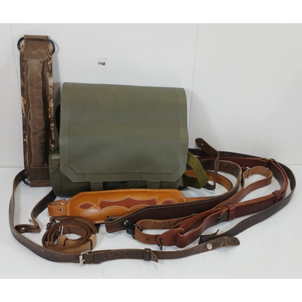 JOB LOT - LEATHER SLINGS, DRY SACK, ETC