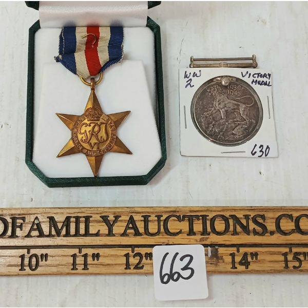 LOT OF 2 - WWII VICTORY MEDAL & THE FRANCE & GERMANY STAR MEDAL
