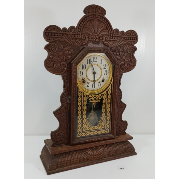 E. INGRAHAM "NIAGARA" OAK 8 DAY CLOCK