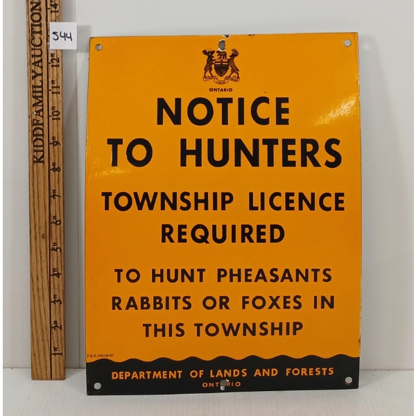 NOTICE TO HUNTERS SSP SIGN