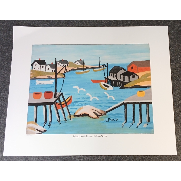 "HARBOUR SCENE" BY MAUDE LEWIS (1903-1970) - PRINT