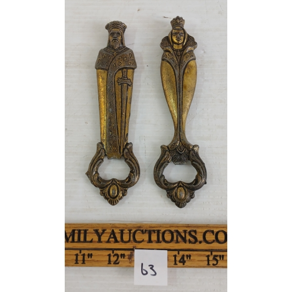 PAIR OF KING & QUEEN CAST IRON BOTTLE OPENERS