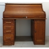Image 4 : LOT OF 2 - TIGER OAK ROLL TOP DESK W/ WINDSOR BACK CHAIR