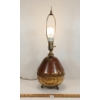 BRASS FOLK ART LAMP W/ HARP SHADE HOLDER