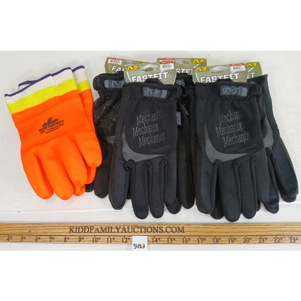 LOT OF 6 - PAIRS OF MECHANIX GLOVES - INCL MCR SAFETY OIL HAULER GLOVES