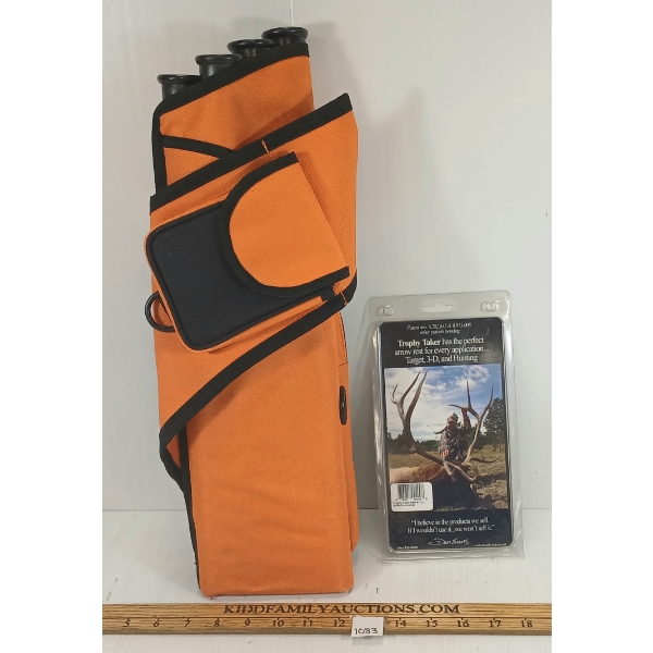 LOT OF 2 - ARCHERY SIDE QUIVER & TROPHY TAKER ARROW RESTS