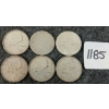 Image 1 : LOT OF 6 - 1961-1968 CDN 25 CENT COINS