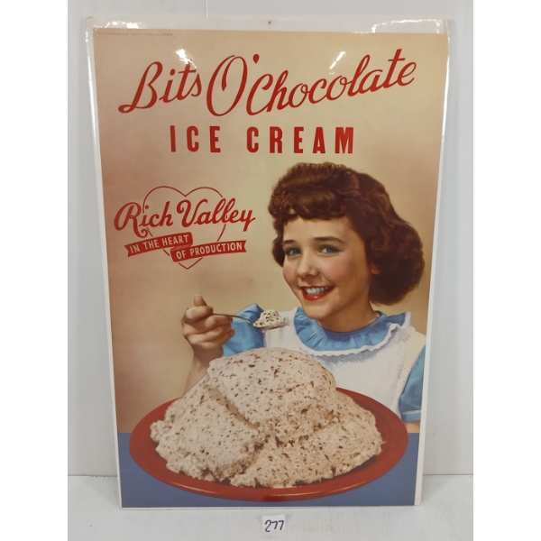 RICH VALLEY BITS O'CHOCOLATE ICE CREAM - POSTER ON BOARD