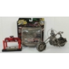 Image 2 : JOB LOT - MISC DIECAST & PLASTIC MODELS - MOTORCYCLE, CAR ON HOIST, HELICOPTER, ETC