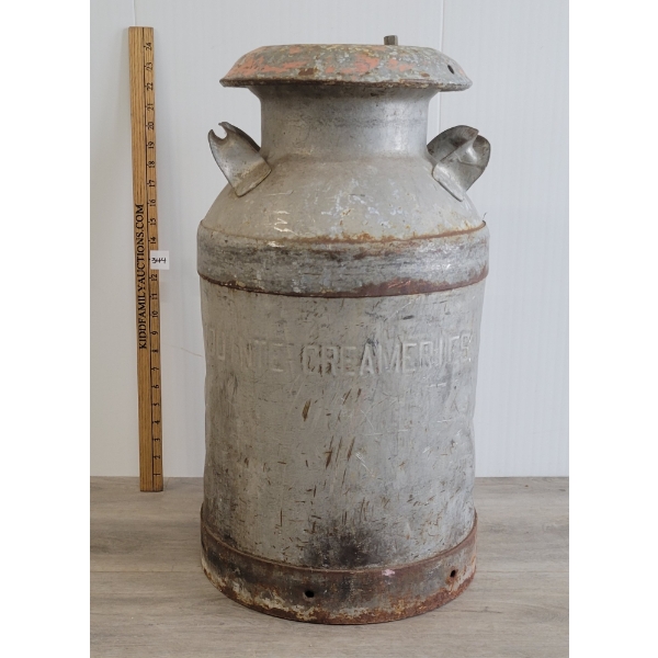 MILK CAN, MARKED QUINTE CREAMERIES LTD