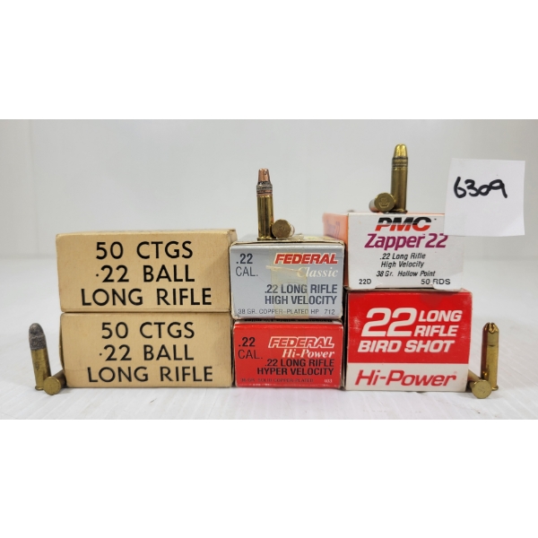 AMMO: APPROX 230X MIXED .22 LR - 36 & 38GR - HP