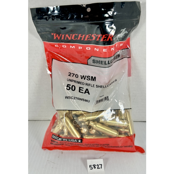 BRASS: 50X WINCHESTER .270 WSM - AS NEW