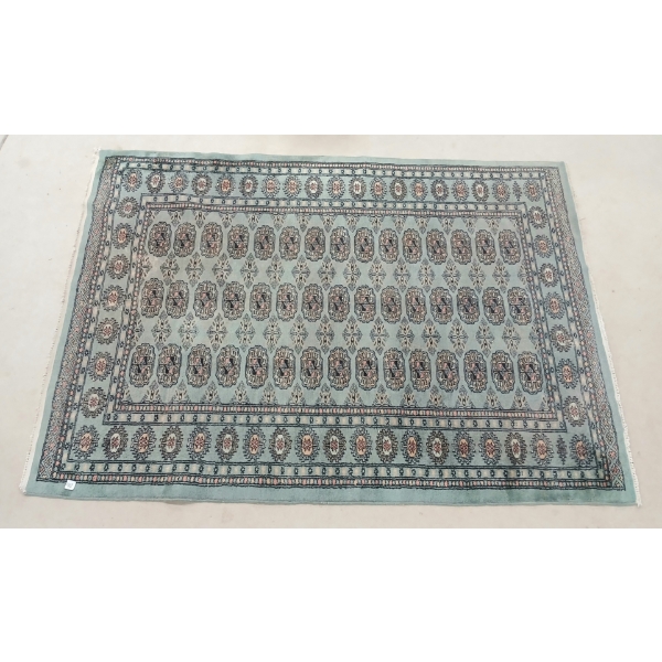 PAKISTANI BOKHARA RUG - GREEN TONES