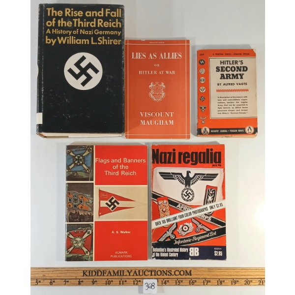 LOT OF 5 - "HITLER'S SECOND ARMY", "NAZI REGALIA", "RISE & FALL OF THE THIRD REICH", ETC