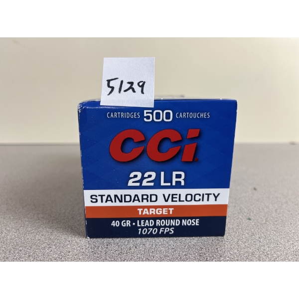 AMMO: 500X CCI .22 LR 40GR. LRN - SEALED