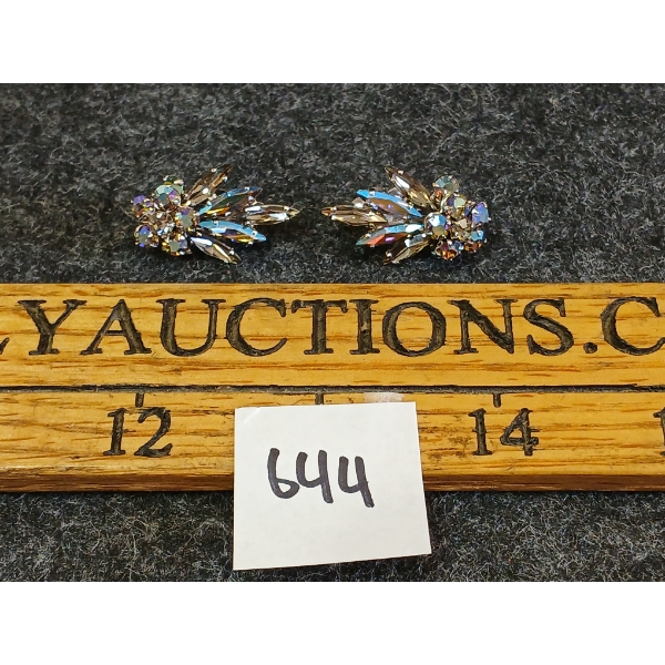SHERMAN RHINESTONE CLIP-ON EARRINGS