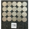 Image 1 : LOT OF 20 - 1940-1968 CDN 25 CENT COINS