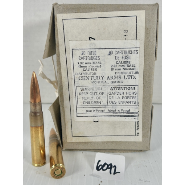 AMMO: 90X FNM 8 MM MAUSER - MILITARY FMJ