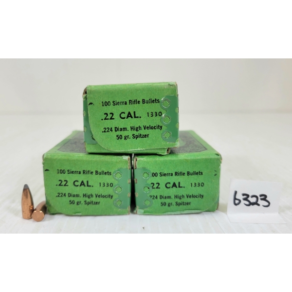 BULLETS: 275X SIERRA .22 - 50GR - SPITZER