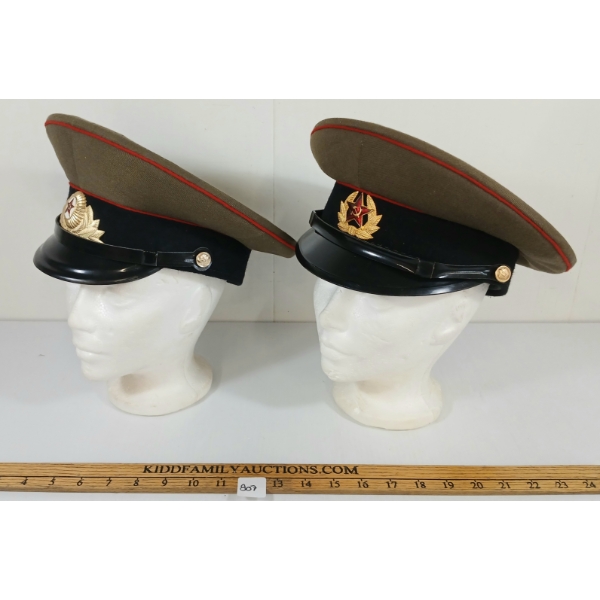 LOT OF 2 - RUSSIAN ARMY OFFICER'S CAPS
