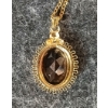 Image 3 : SMOKEY TOPAZ & GOLD TONED EARRINGS & NECKLACE SET