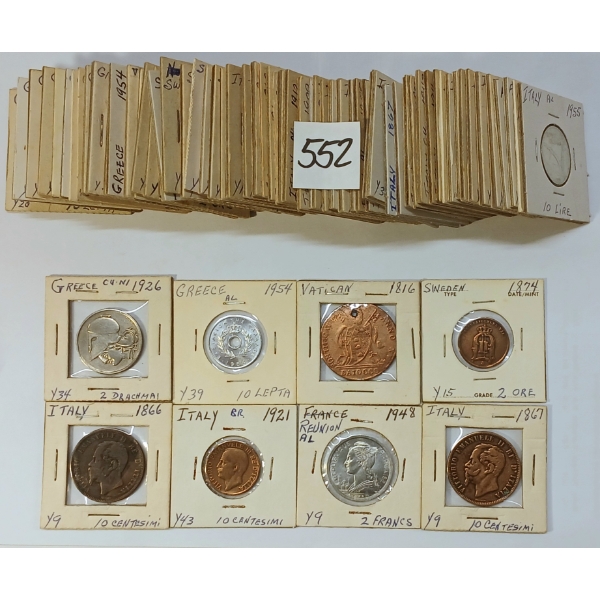 JOB LOT - WORLD COINS - INCL ITALY, VATICAN, GREECE, FINLAND, FRANCE & SWEDEN
