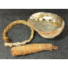 Image 2 : LOT OF 3 - SAGE SMUDGE STICK, SWEET GRASS BRAID & ABALONE SHELL