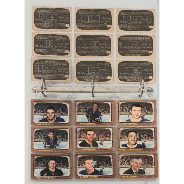 BINDER OF 1966-1967 OPC HOCKEY CARDS - CANADIENS, RANGERS, BLACK HAWKS, ETC