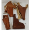 Image 1 : LOT OF 4 - LEATHER HANDGUN HOLSTERS