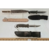 Image 2 : LOT OF 3 - FIXED BLADE KNIVES W/ LEATHER SHEATHS