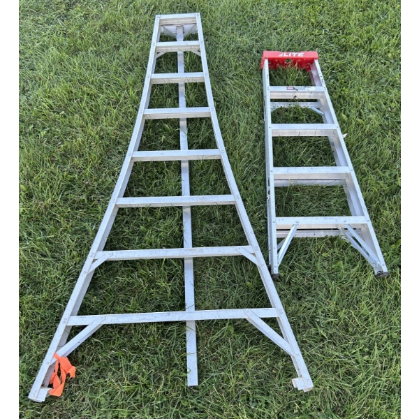 LOT OF 2 - ALUM STEP LADDERS