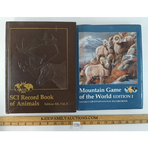 LOT OF 2 - "SCI RECORD BOOK OF ANIMALS" & "MOUNTAIN GAME OF THE WORLD" - HARDCOVER BOOKS