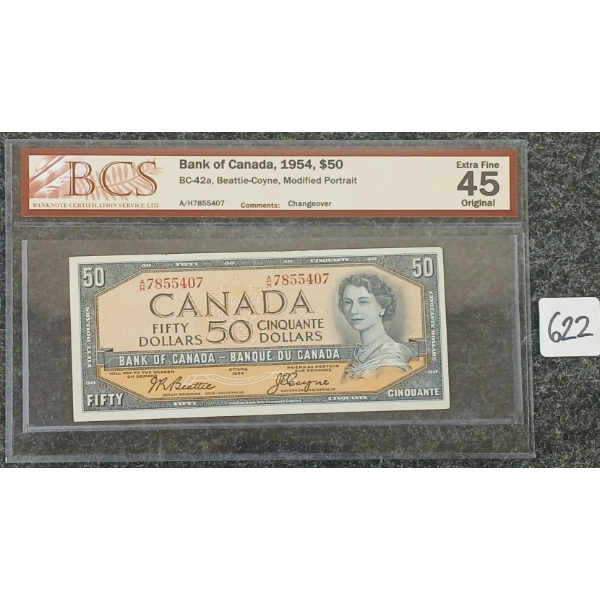 1954 CDN $50 BANKNOTE - BCS GRADED