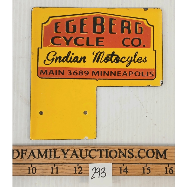 EGEBERG CYCLE CO. INDIAN MOTORCYCLES - SSP SIGN