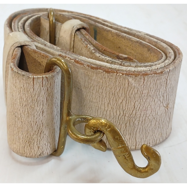 1800'S BRITISH MILITARY WHITE LEATHER BELT