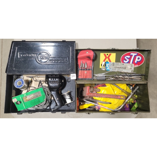 LOT OF 2 - SNAP ON SOLDERING KIT & TOOL BOX INCL. CONTENTS