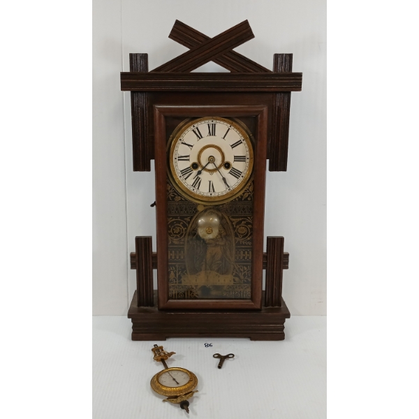 1883 ANSONIA GINGERBREAD "BOLIVIA" 30HR SHELF CLOCK