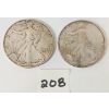 Image 1 : 1987 & 1994 US WALKING LIBERTY SILVER DOLLARS