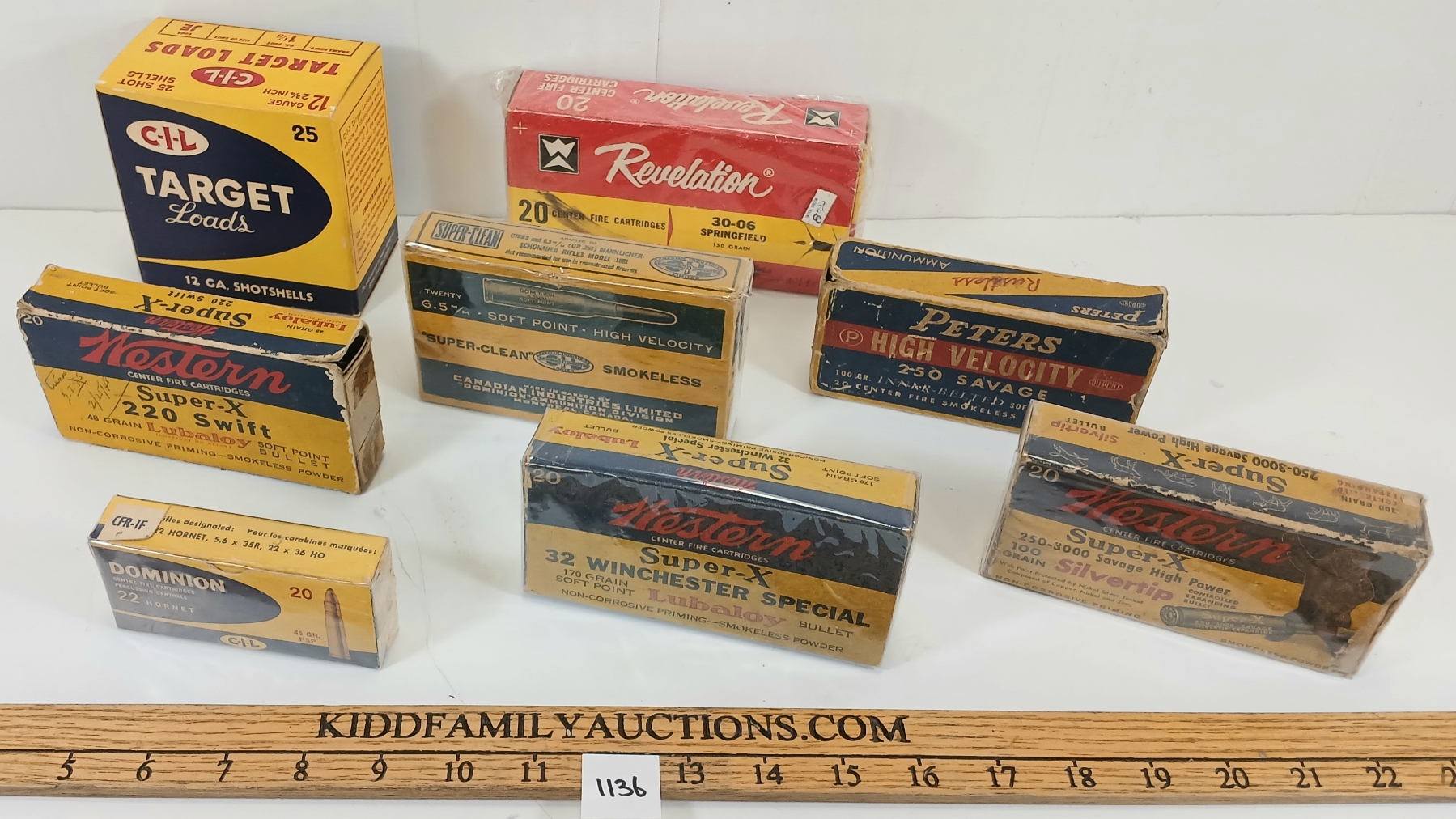 LOT OF 8 - COLLECTIBLE AMMO BOXES - INCL WESTERN, ETC