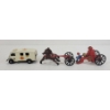 Image 4 : LOT OF 2 - CAST IRON HORSE DRAWN FIRE WAGON & MIMIC TOYS TIN FRICTION AMBULANCE 