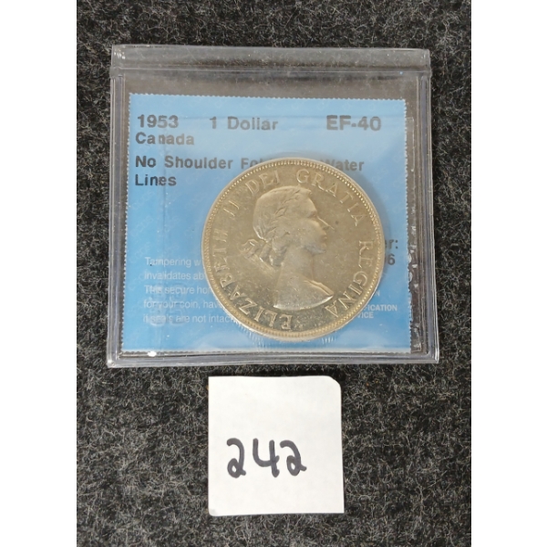 1953 CDN SILVER $1 COIN - CCCS GRADED