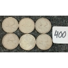 Image 1 : LOT OF 6 - 1953-1966 CDN 25 CENT COINS