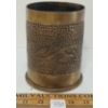 Image 3 : 1913 SCHNEIDER FRENCH CANON BRASS SHELL - HAMMERED TRENCH ART